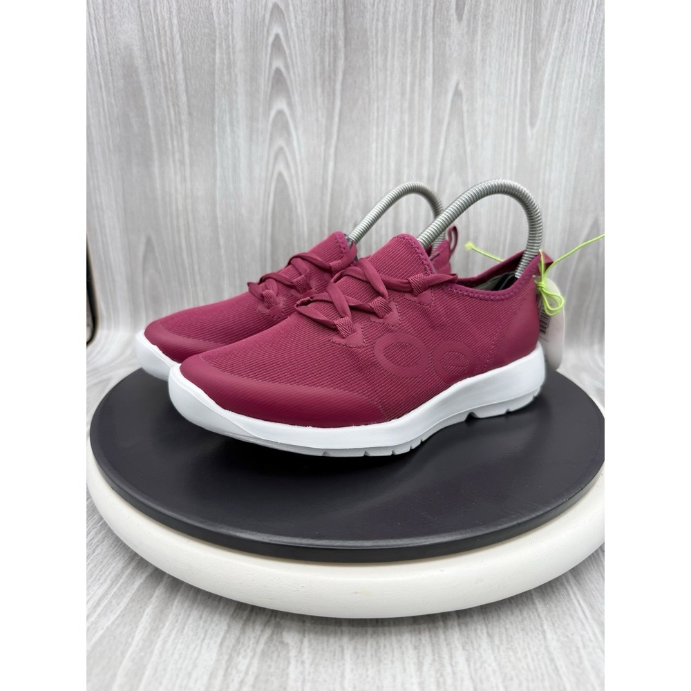 OOFOS OOmg Sport LS Low Womens Size 6 Rosebud Red Lace Up Athletic Running Shoes